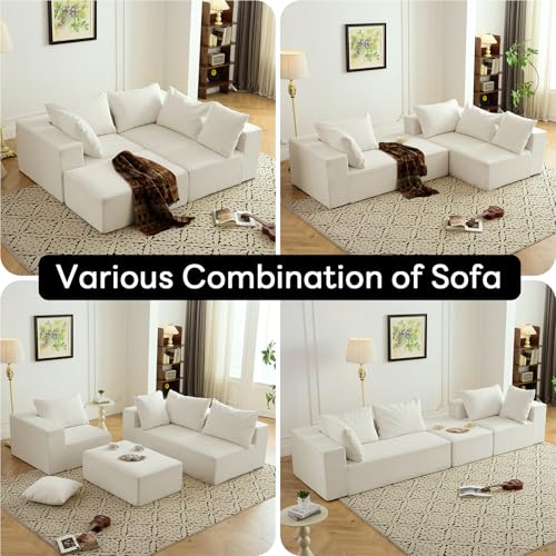 Cream Modular Sectional Sofa with Chaise M779