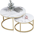 Round Nesting Coffee Table Set Gold H53345