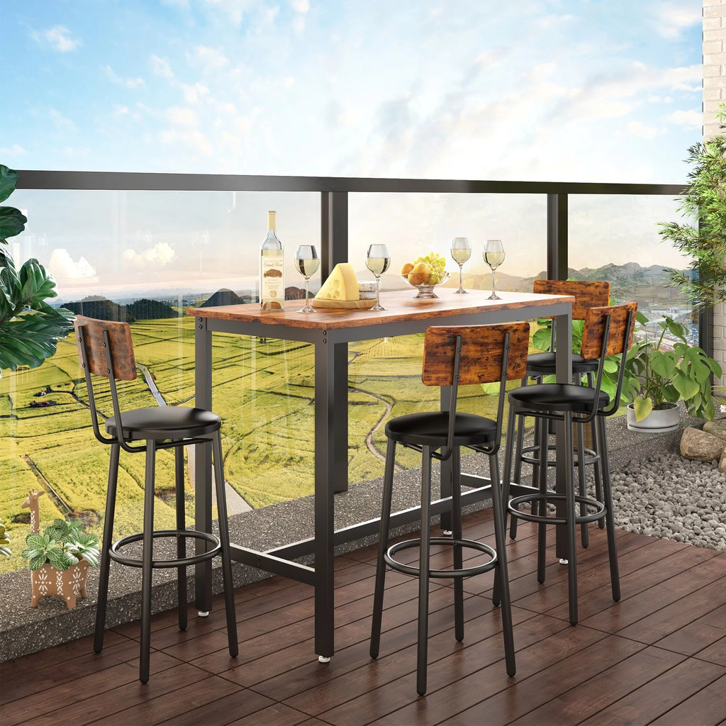 5 Pieces Counter Height Dining Table Set with 4 Stools V162173