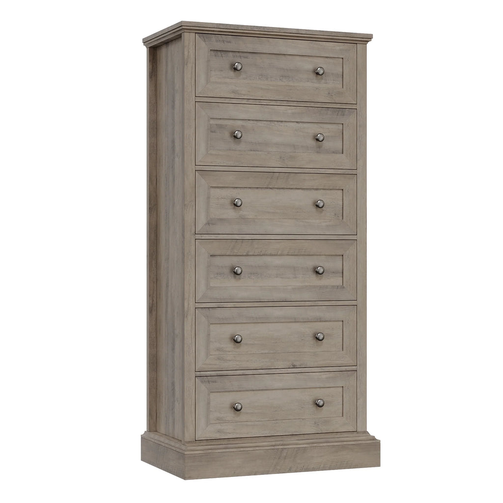 Gray 6 Drawer Wood Dresser H849