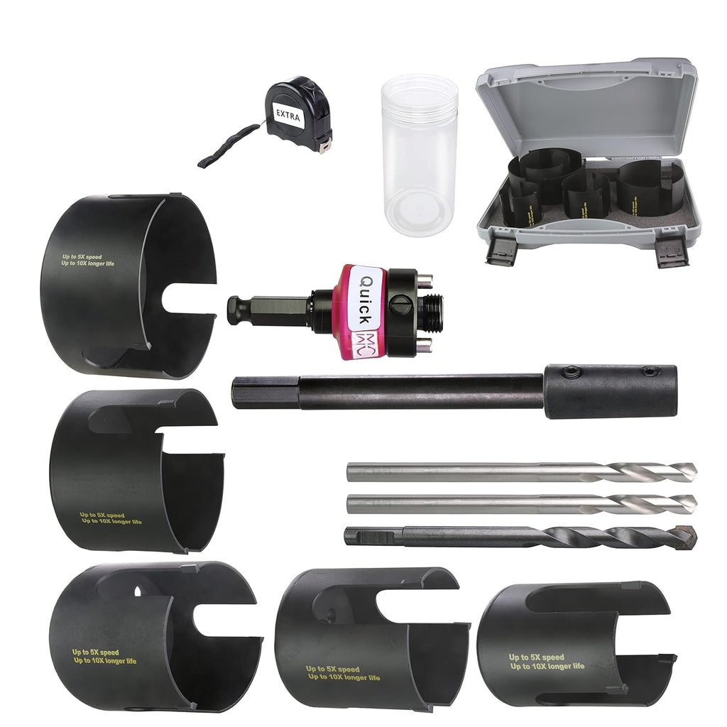 Carbide Tipped Hole Saw Kit 5 Pcs with Quick Change Mandrel X869796