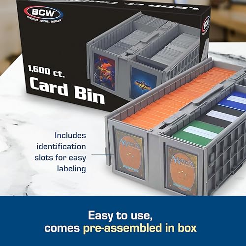 Gray Plastic Collectible Card Bin K97679