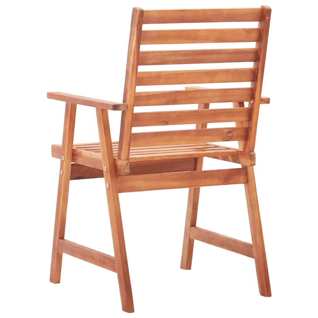 2 pcs Acacia Wood Patio Dining Chairs with Cushions X793951