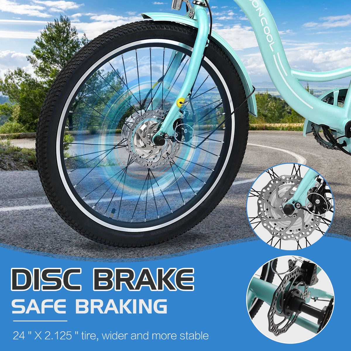 3 Wheel Electric Bike with Removable 36V 10Ah Lithium Battery E81648