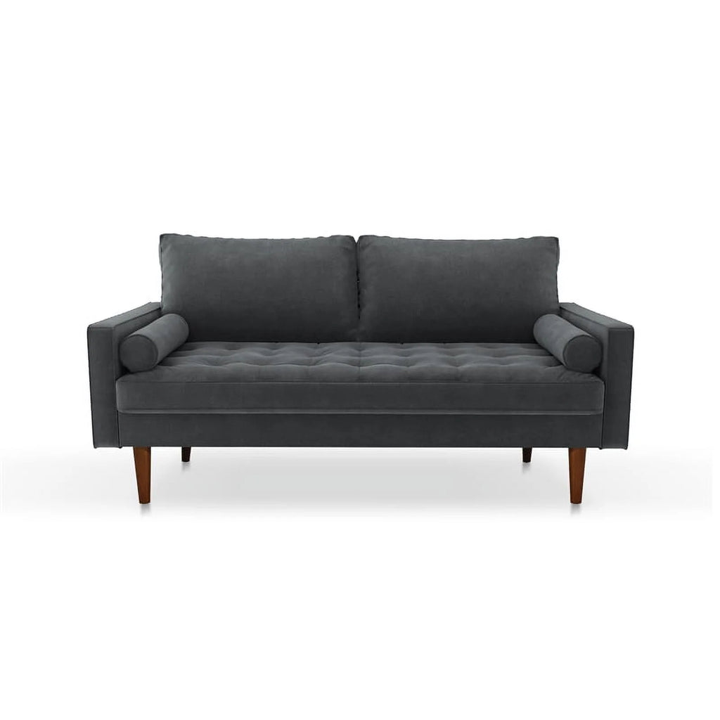 Gray Velvet Wood Sofa U1932