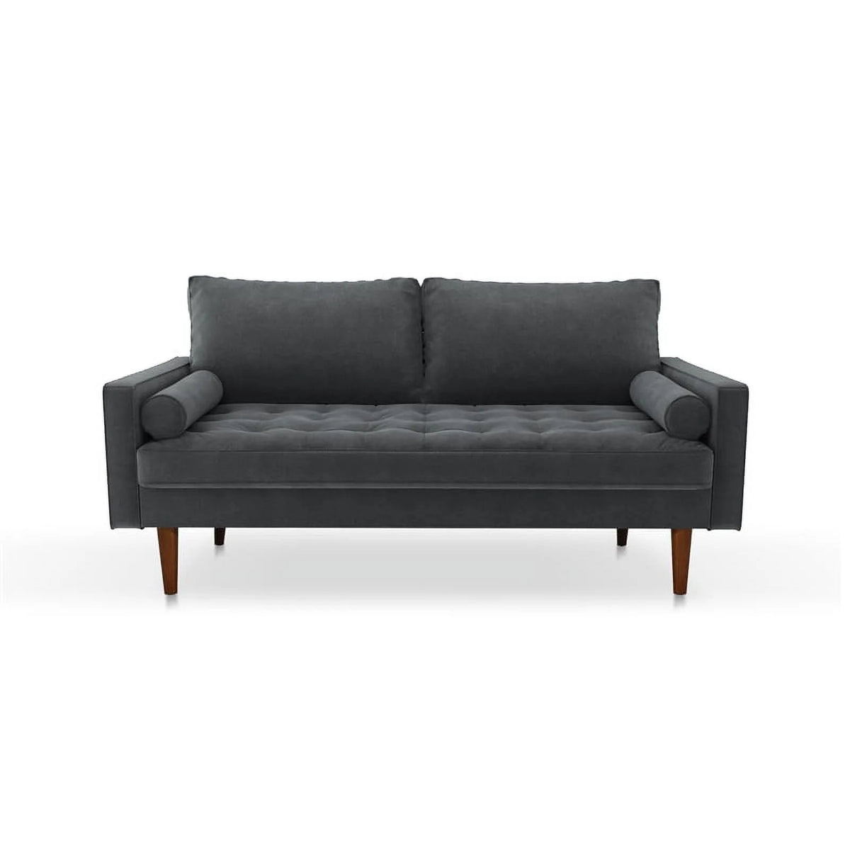 Gray Velvet Wood Sofa U1932