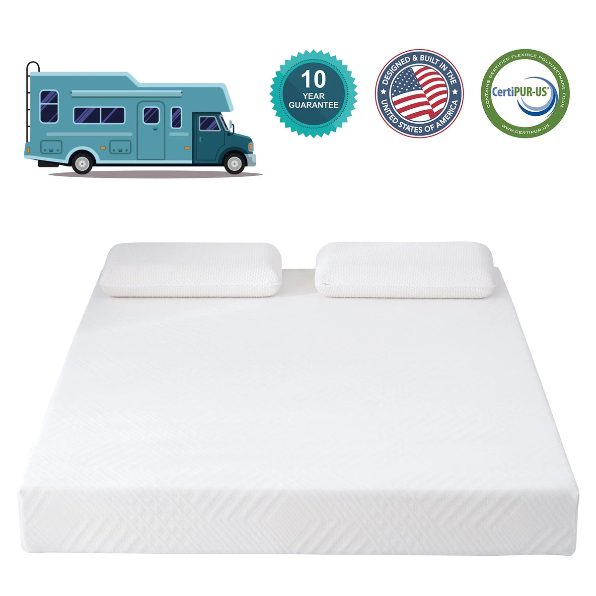 10" Gel Memory Foam RV Mattress I7820