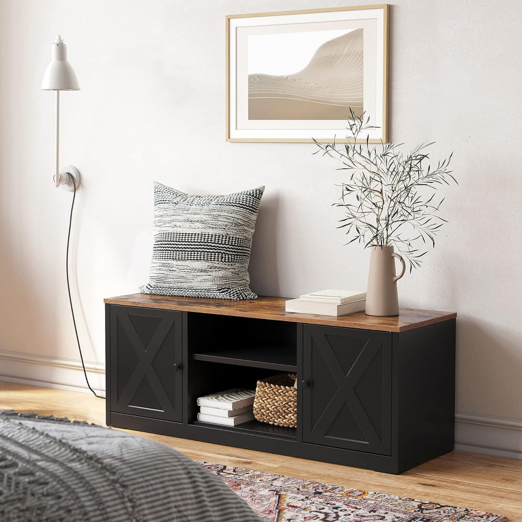 55 Inches TV Stand with Open Shelves and 2 Cabinets R575