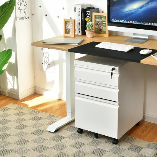 3-Drawer Mobile File Cabinet with Lock M203