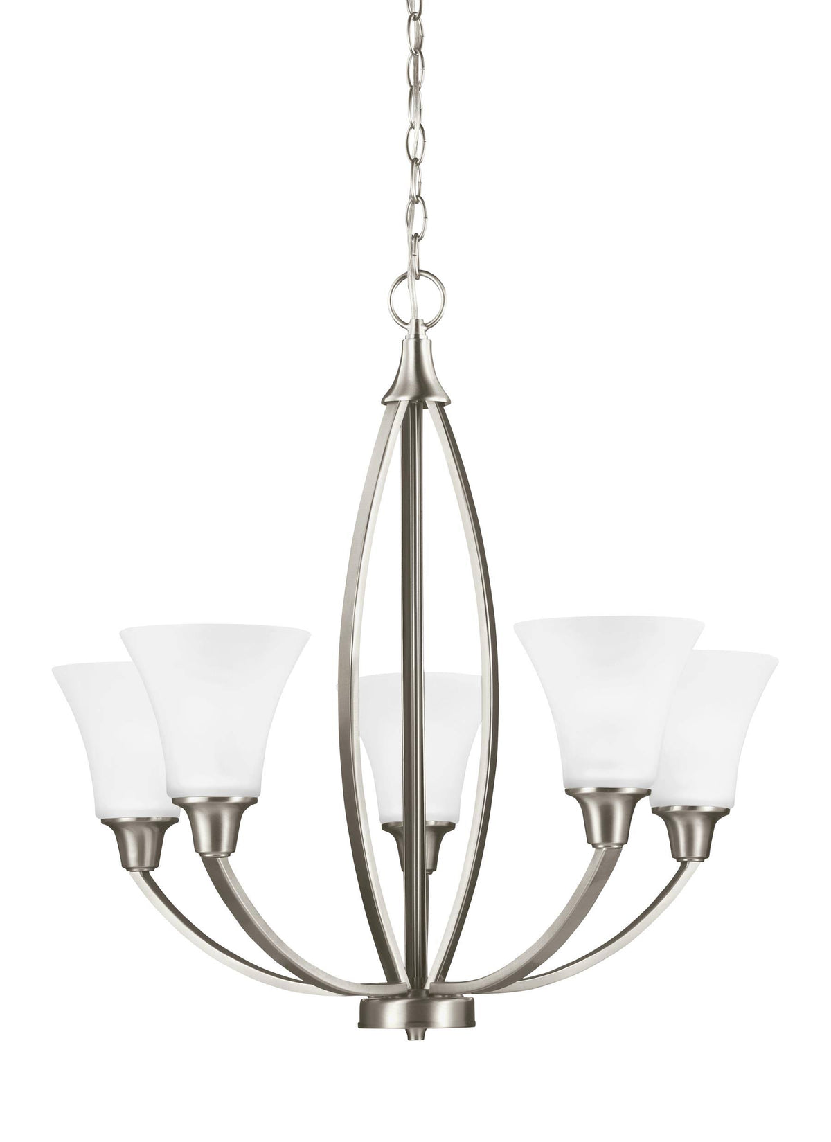 Brushed Nickel Five Light Chandelier C70533