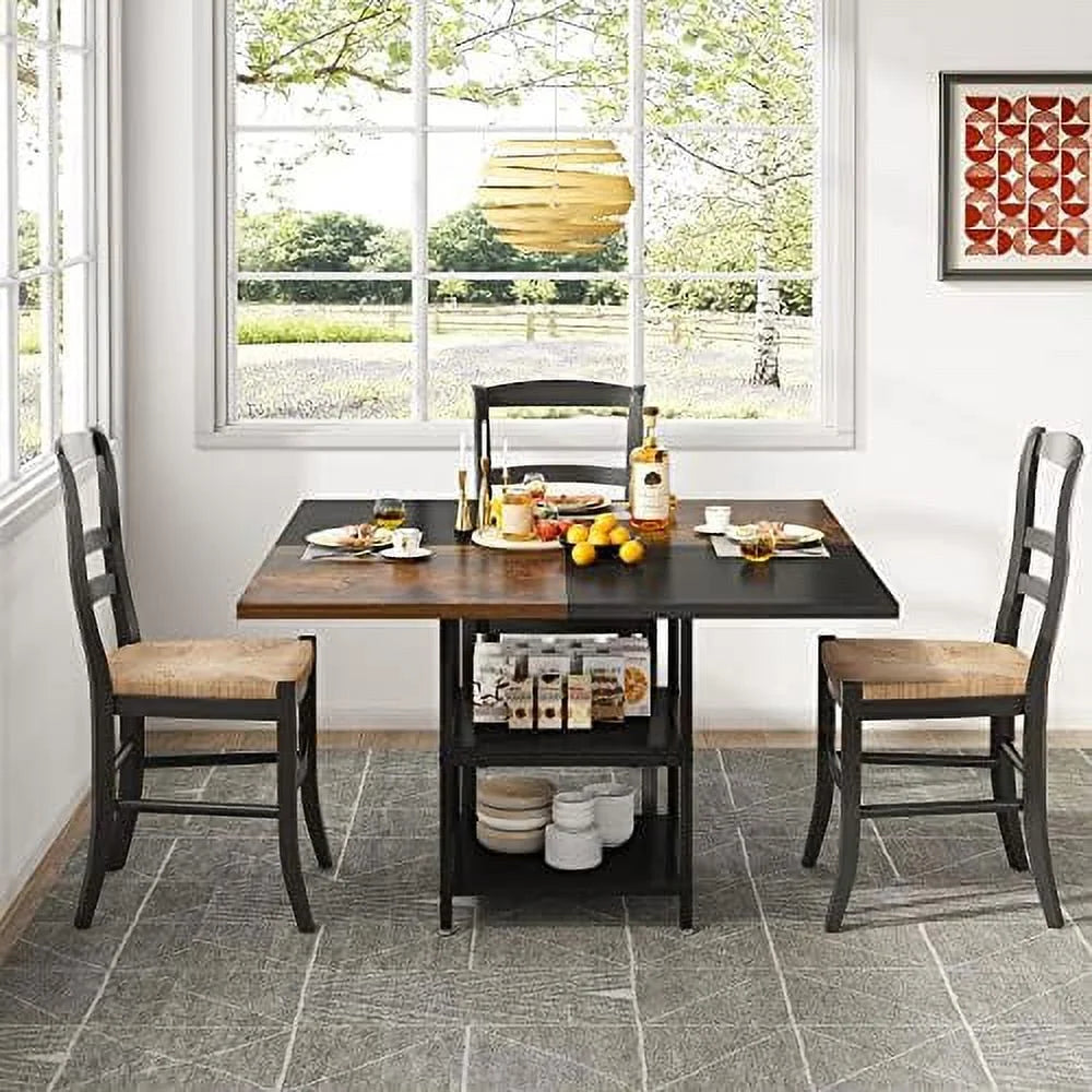 Round Dining Table 47 inch Faux Marble Top Metal Base B2800