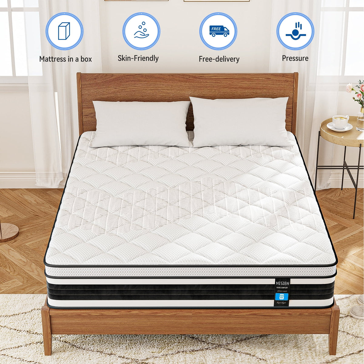 Queen Size 10 Inch Gel Memory Foam Hybrid Mattress P45207