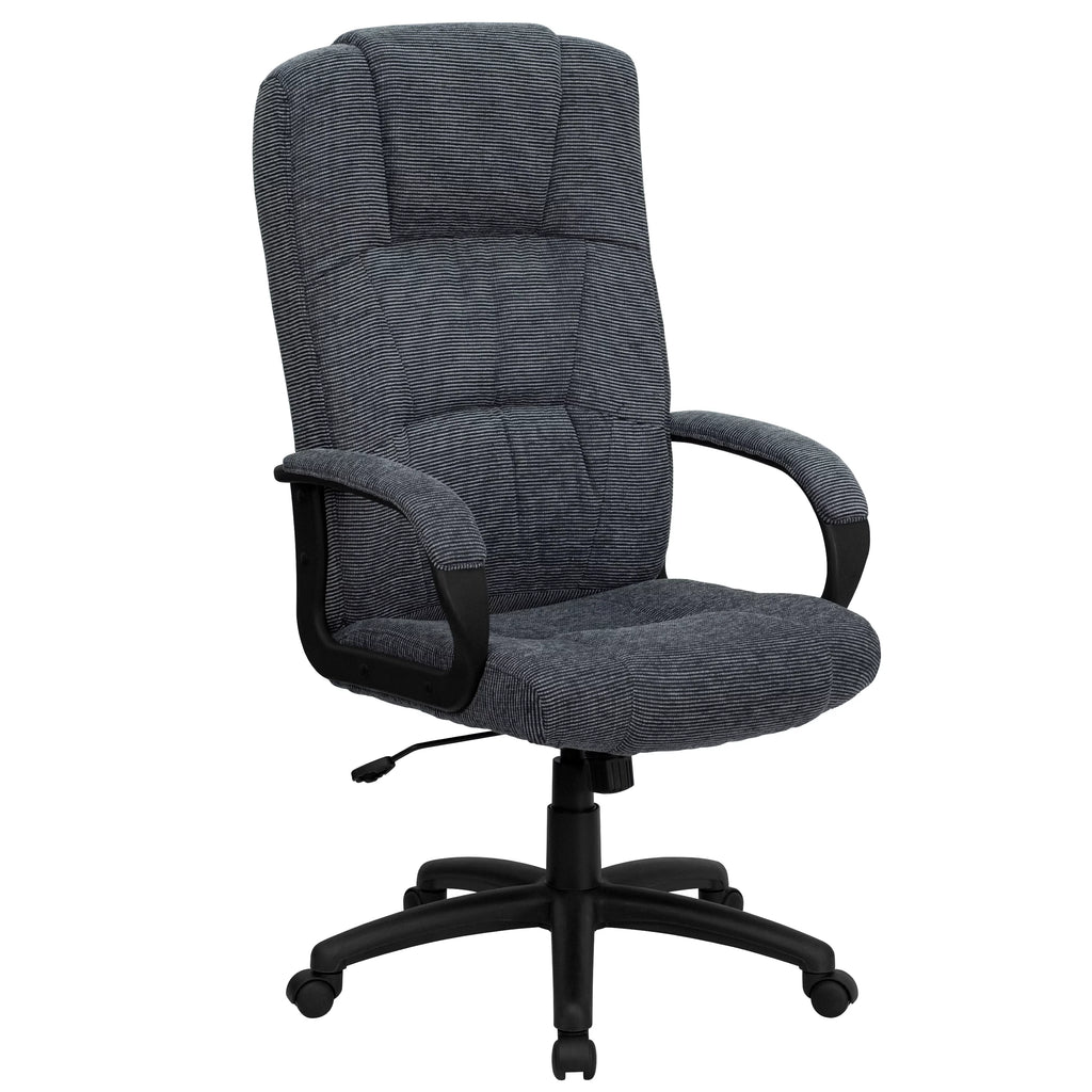 Gray Fabric Executive Swivel Office Chair with Arms V81045