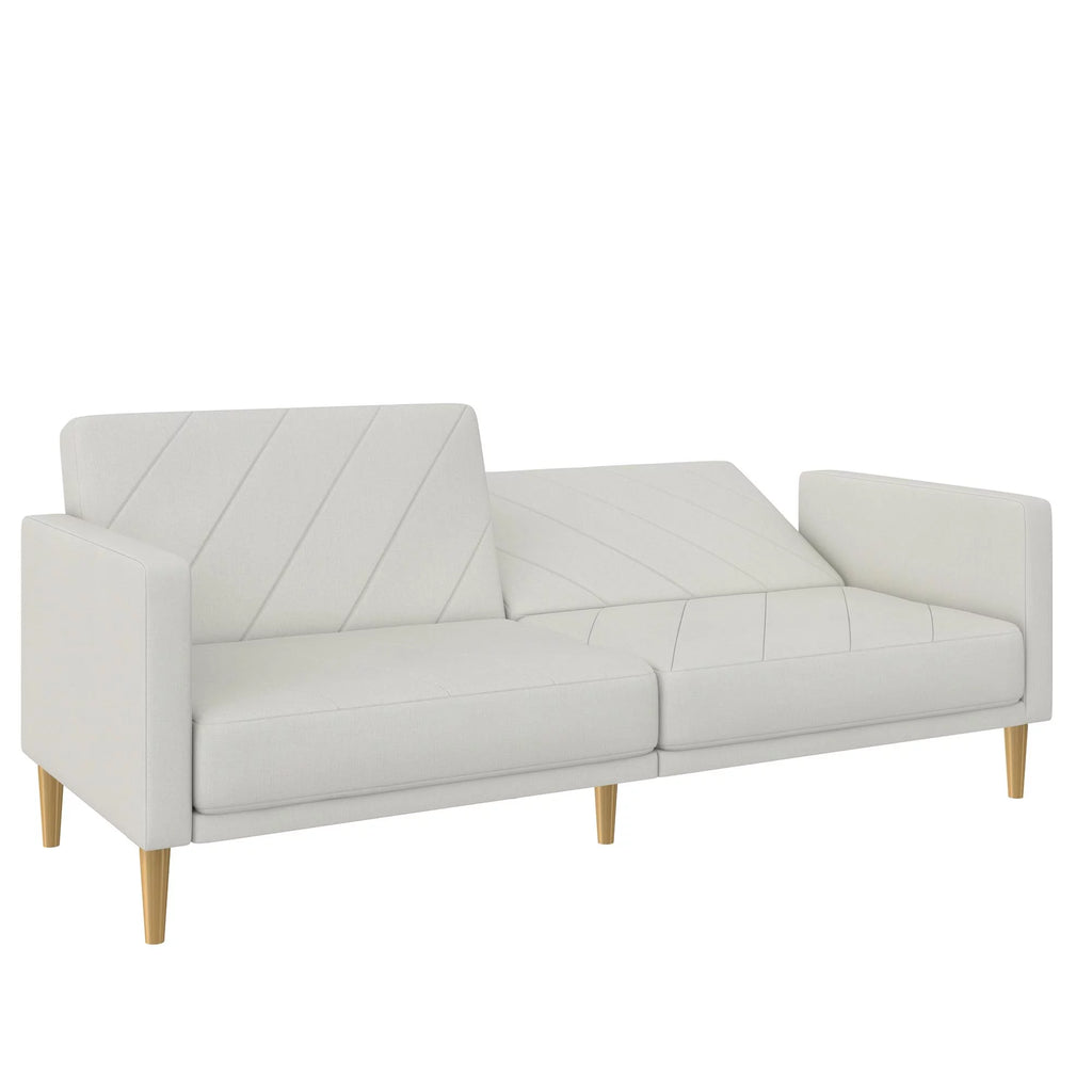 Light Gray Linen Futon Sofa Bed H639461