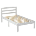 Wood Platform Bed Brushed White Twin P85809