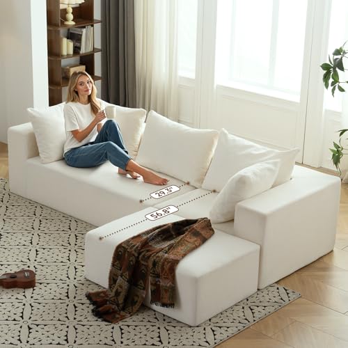 Cream Modular Sectional Sofa with Chaise M779