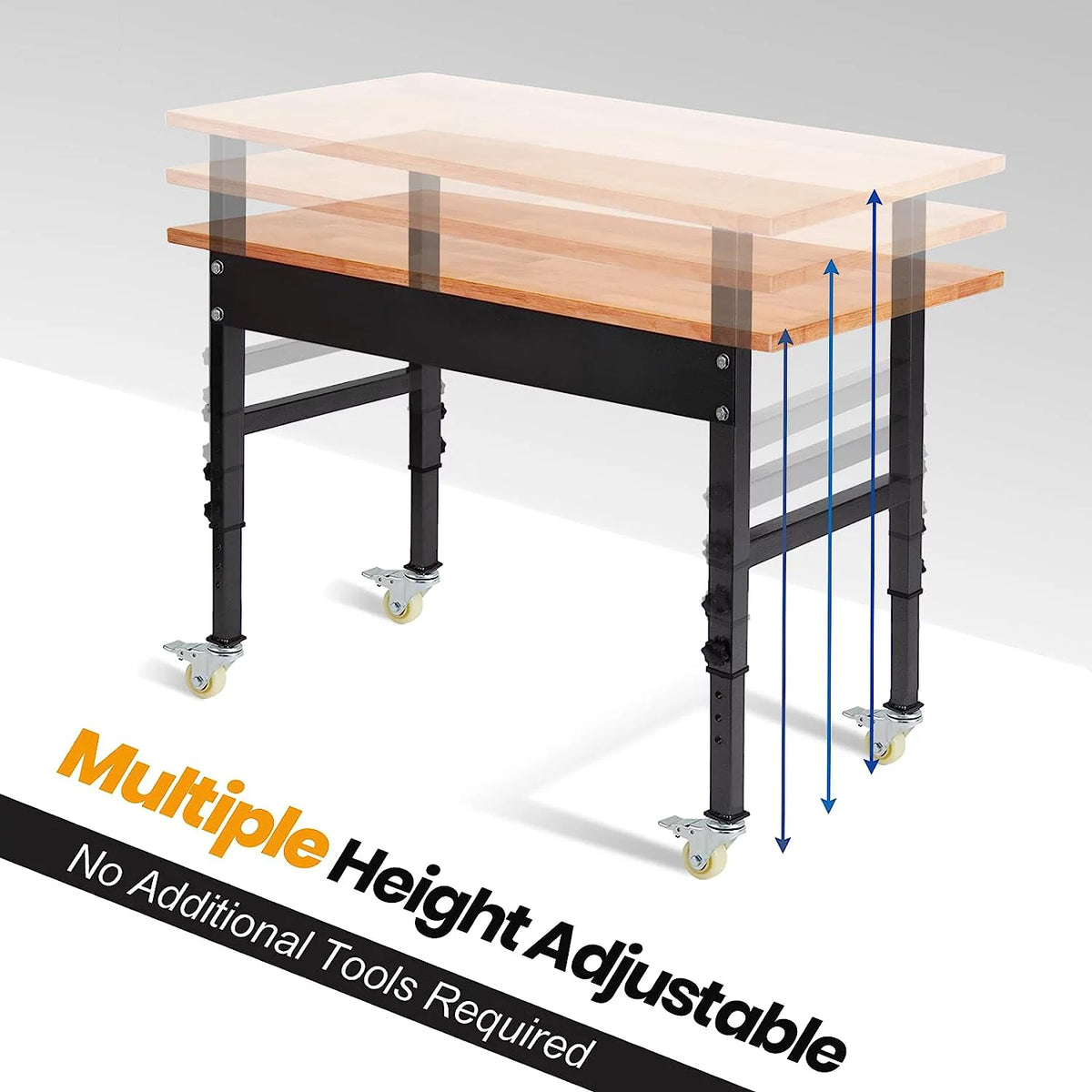 48" Adjustable Heavy-Duty Work Bench with Wheels K152909