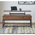 Industrial Wood and Metal Lift Top Coffee Table X553