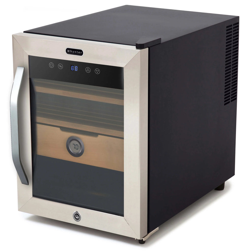 1.2 cu. ft. Stainless Steel Digital Cigar Humidor with Spanish Cedar Shelves J3066