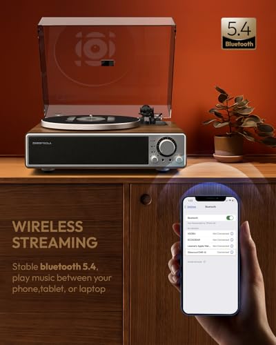Vinyl Record Player with Bluetooth, Built-in Speakers, Phono Preamp, 33/45 RPM S518851