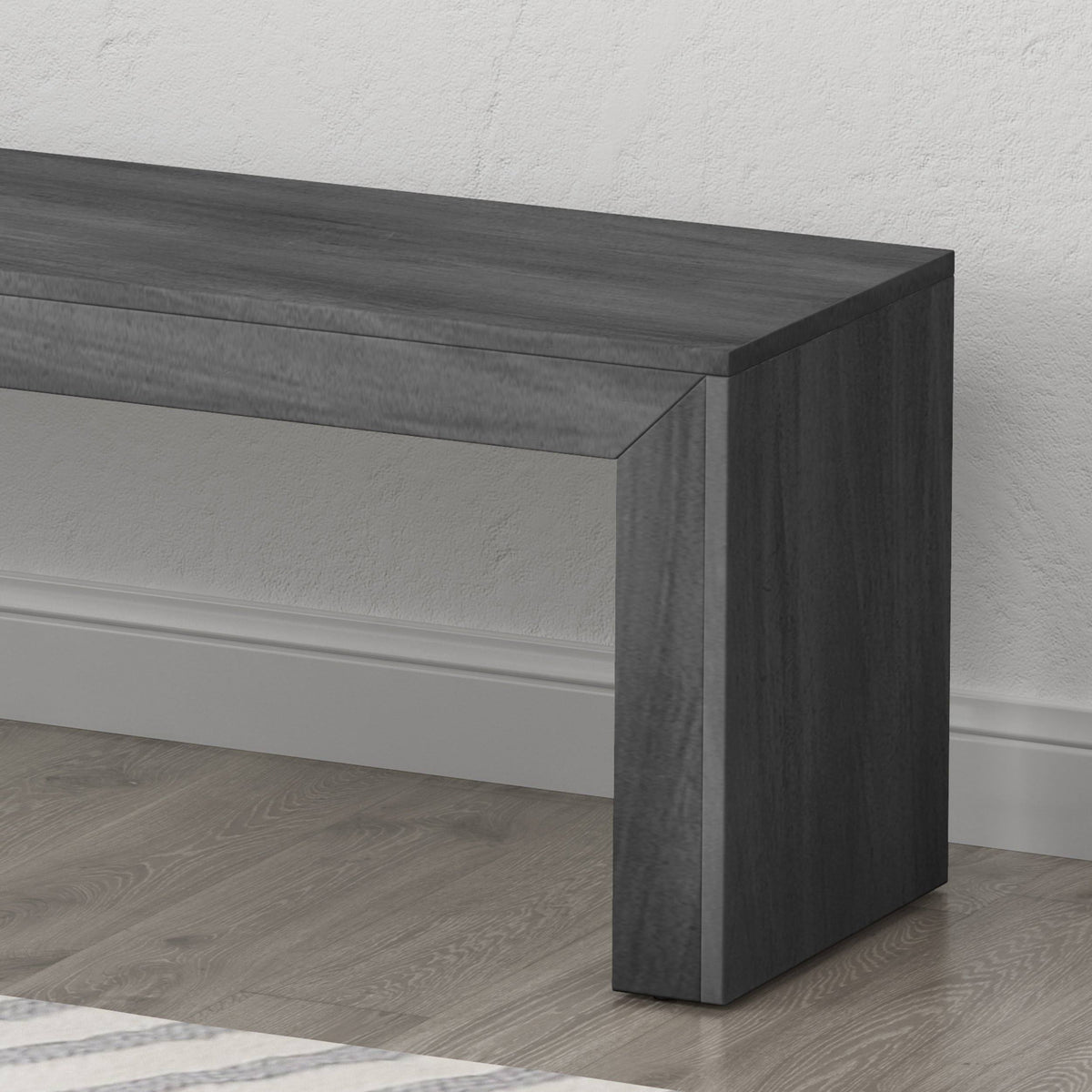 Black Acacia Wood Bench Q9453