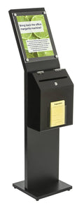 Locking Donation Station Ballot Box with Sign Holder Kiosk B1443