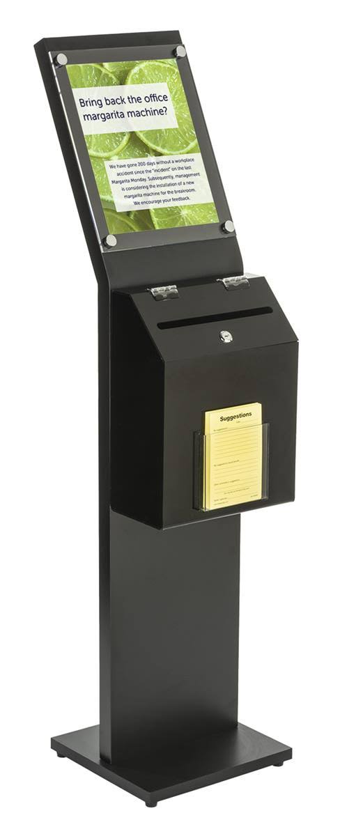 Locking Donation Station Ballot Box with Sign Holder Kiosk B1443