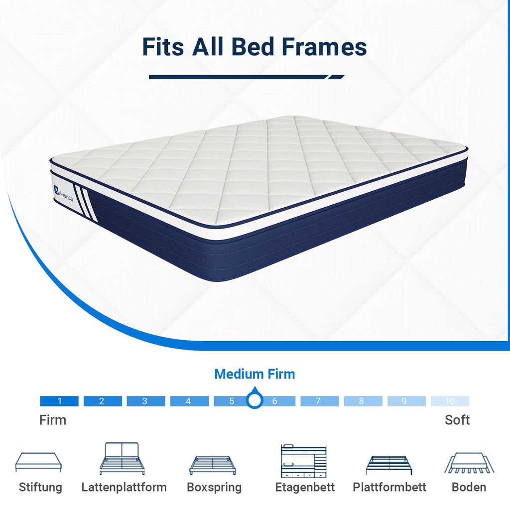 10 inch Gel Memory Foam Hybrid Mattress Queen Size C6714