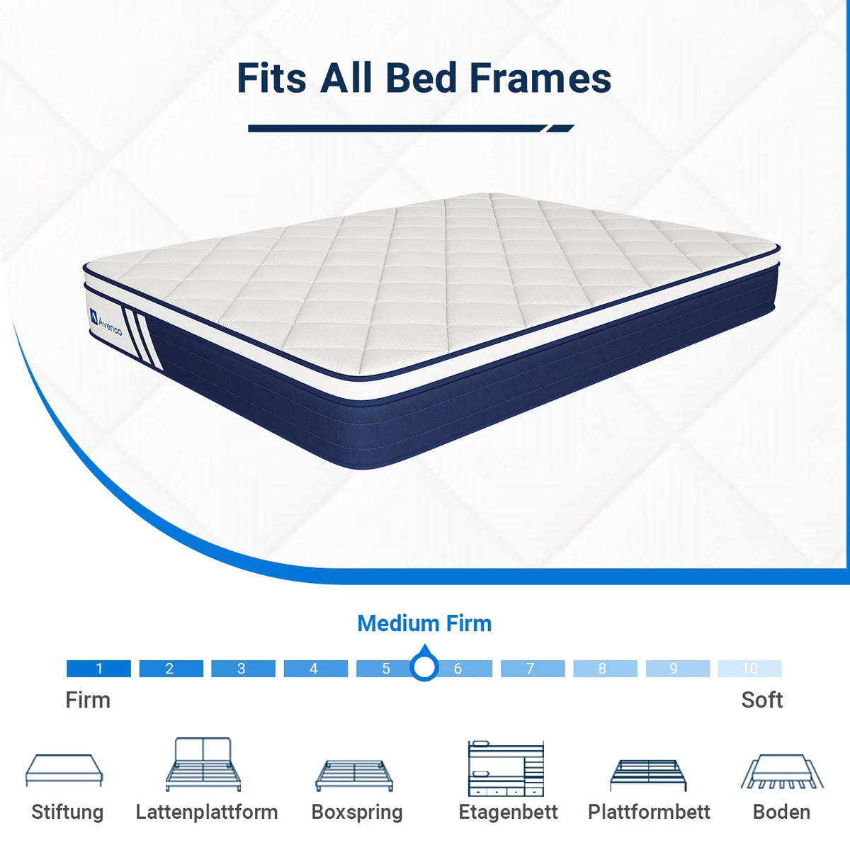 10 inch Gel Memory Foam Hybrid Mattress Queen Size C6714