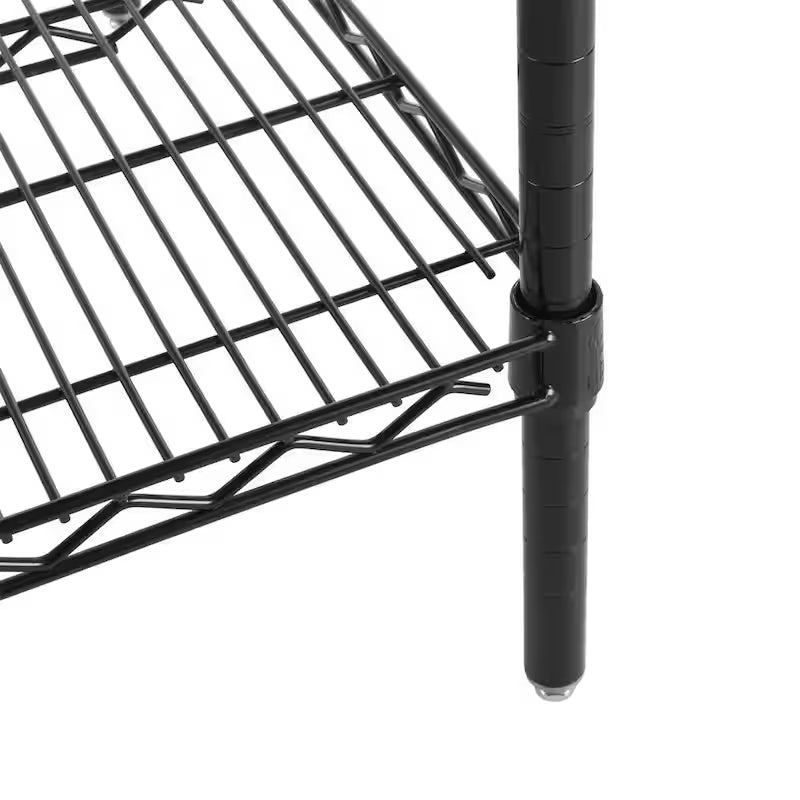 Black 5-Shelf Steel Wire Shelving Unit B347