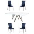 5-Piece Dining Table Set with 4 Faux Leather Chairs P169219