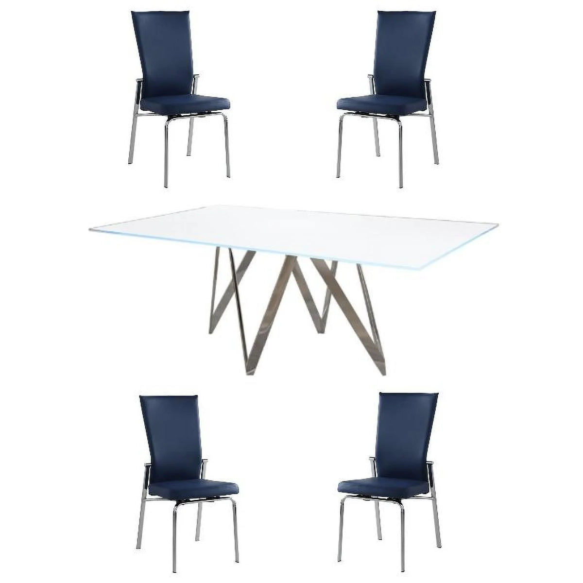 5-Piece Dining Table Set with 4 Faux Leather Chairs P169219