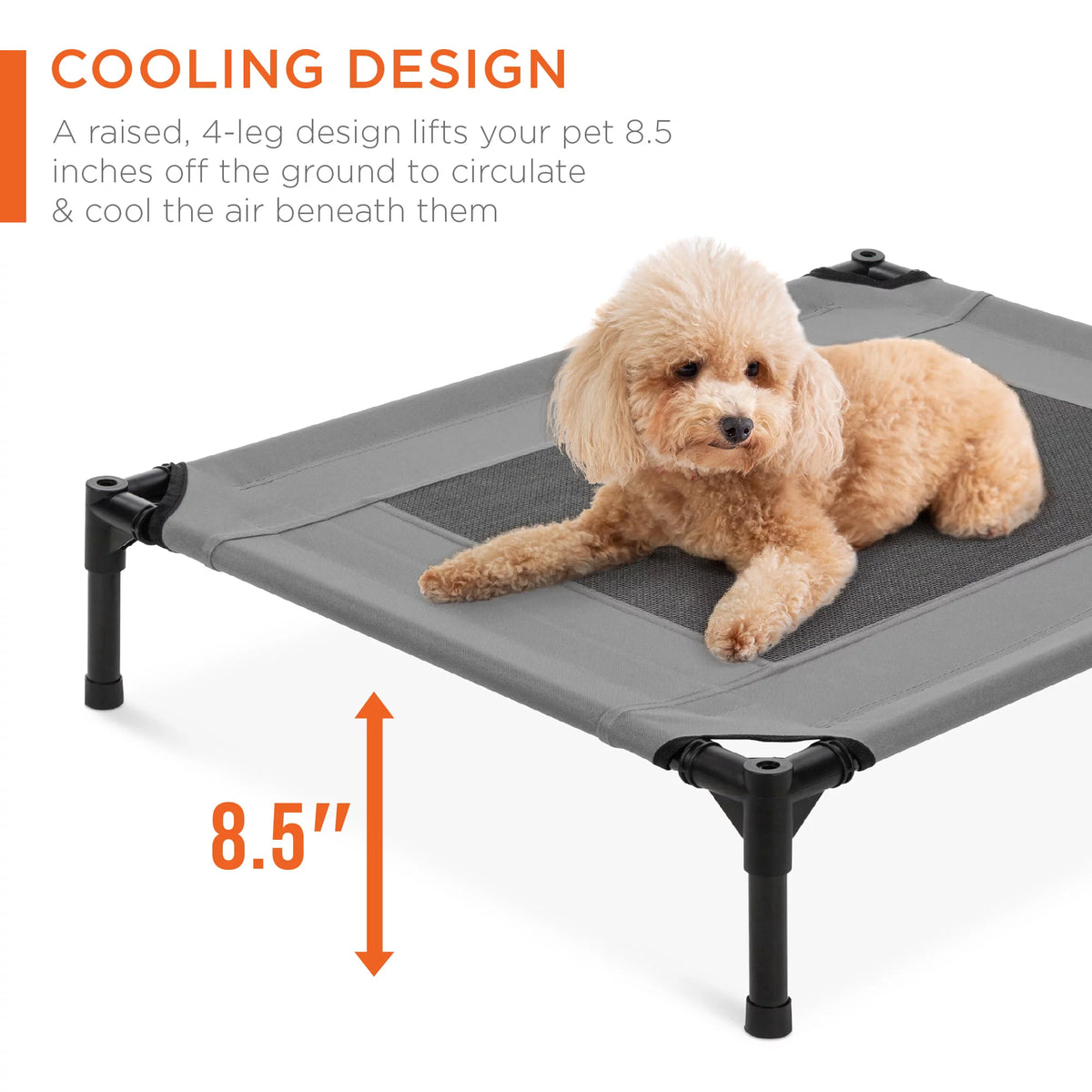 30in Elevated Cooling Dog Bed with Canopy and Carrying Bag D6405