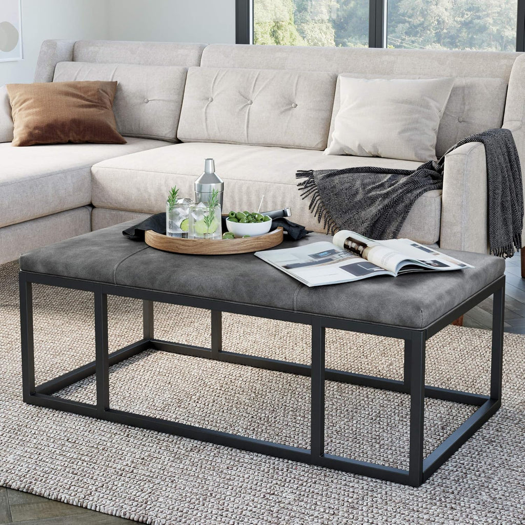 Walnut Acacia Veneer Metal Coffee Table J1293