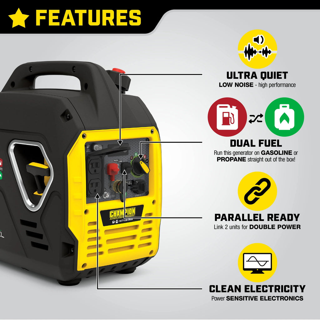 2000 Watt Dual Fuel Inverter Generator C942