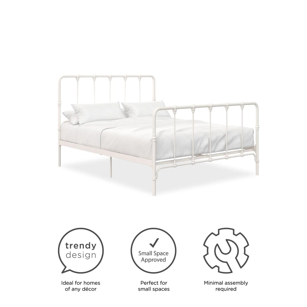 White Full Metal Bed I99443