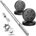 50 LB Barbell Weight Set with Diamond Knurled Handles Q210819