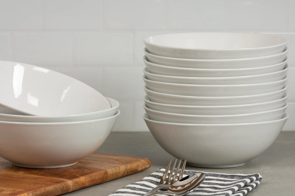 Ceramic Cereal Bowl Set of 12 White H914163