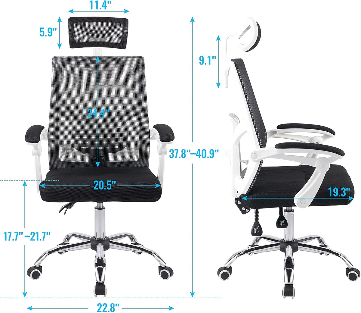 Black Ergonomic Mesh Office Chair with Lumbar Support V133