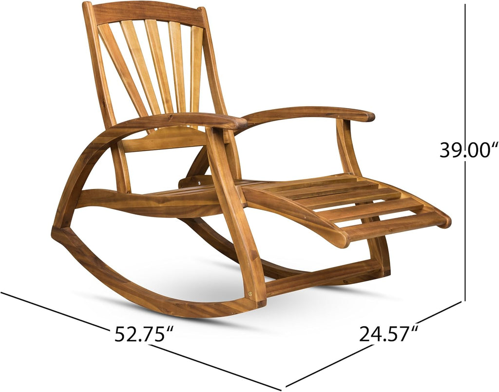 Acacia Wood Rocking Chair with Footrest V959