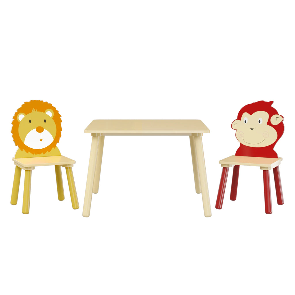 Kids Table and 2 Chairs Set, 3 Pieces Wooden Activity Play Table Set W4970