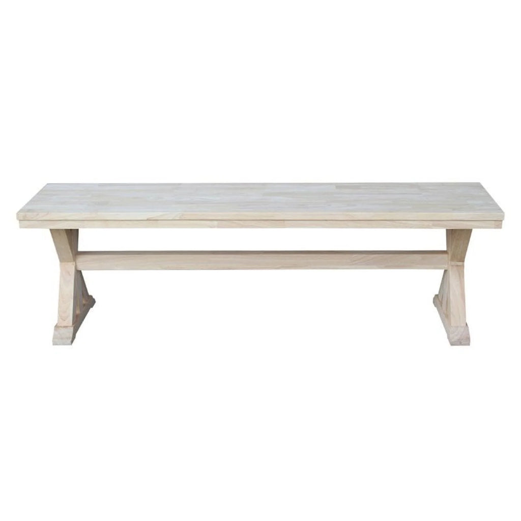 18" Solid Hardwood Bench Off White Q872459