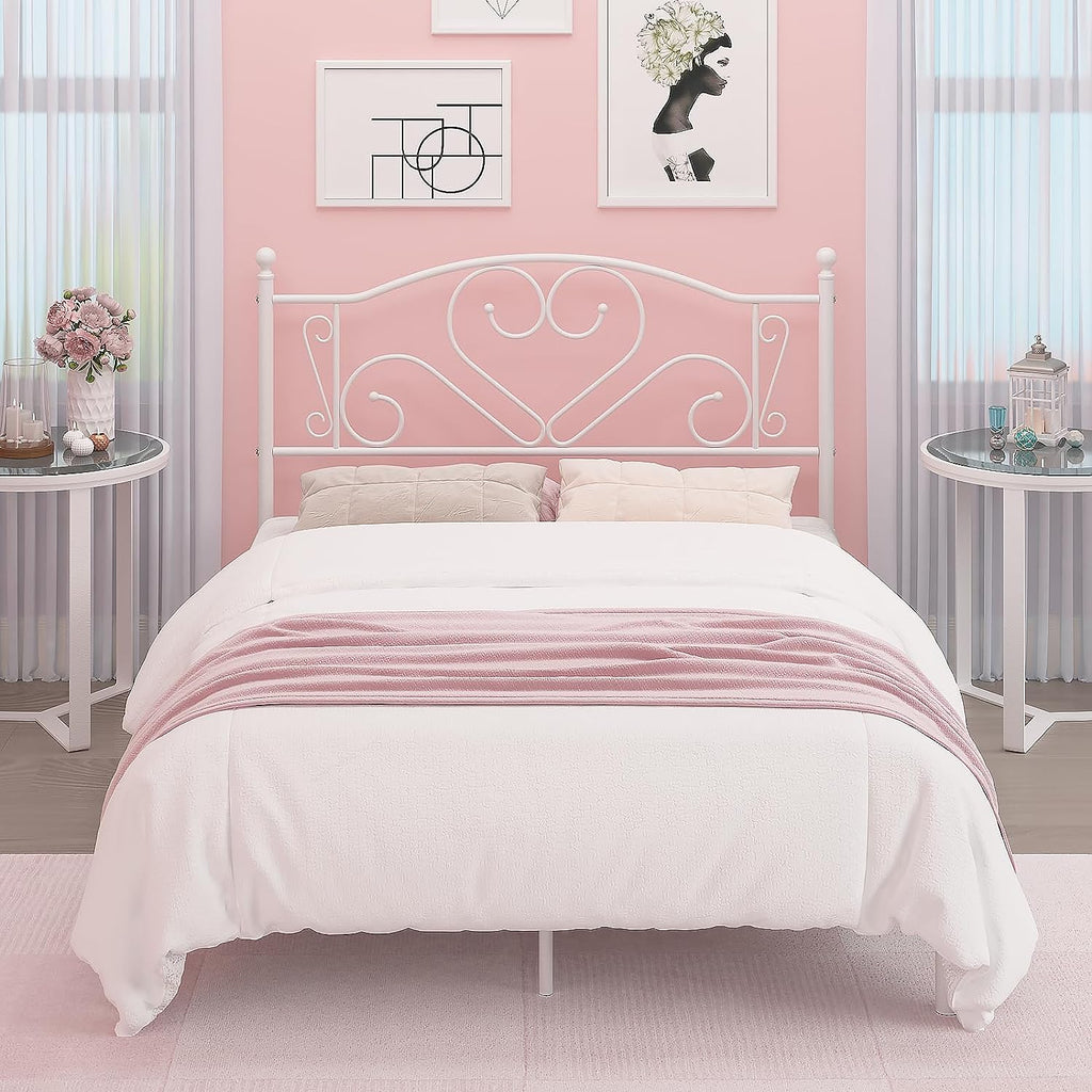 Pink Twin Bed Frame with Headboard S861