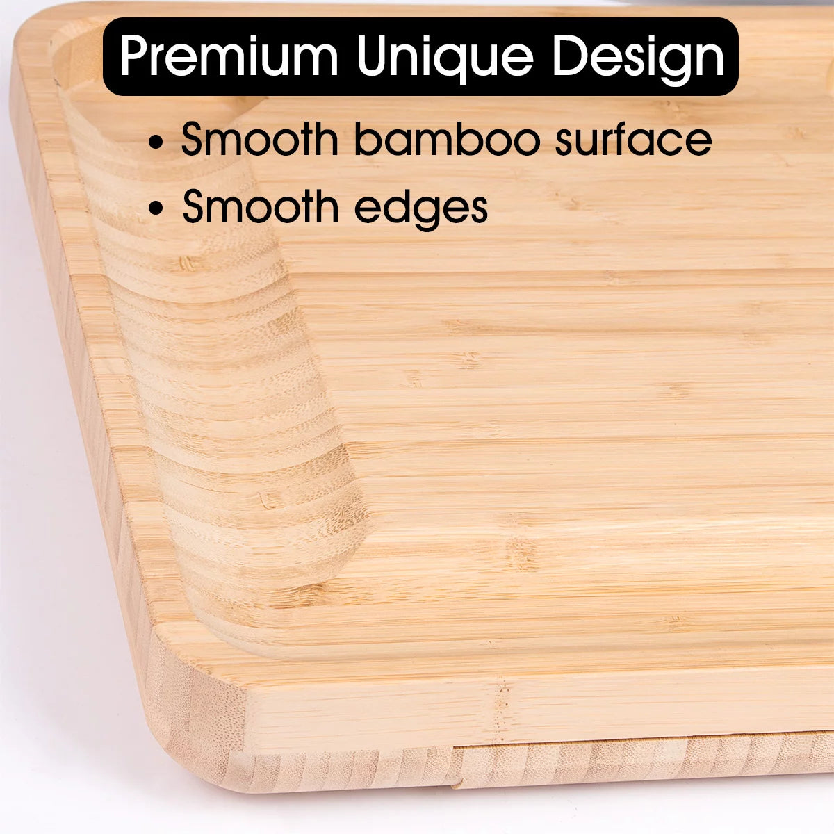 Bamboo Charcuterie Board Set with 4 Stainless Steel Cheese Knives X4470