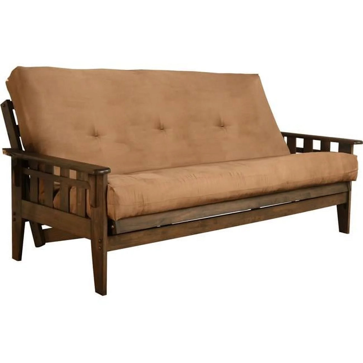 Walnut Full Size Futon Frame with Mattress P549