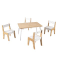 Wooden Kids Table and Chairs Set Natural White 5 Piece X183