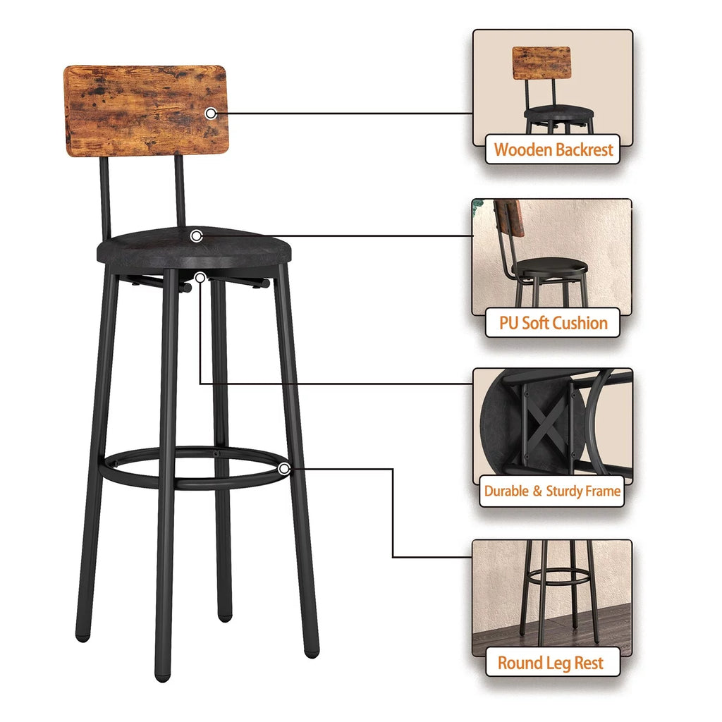 5 Pieces Counter Height Dining Table Set with 4 Stools V162173