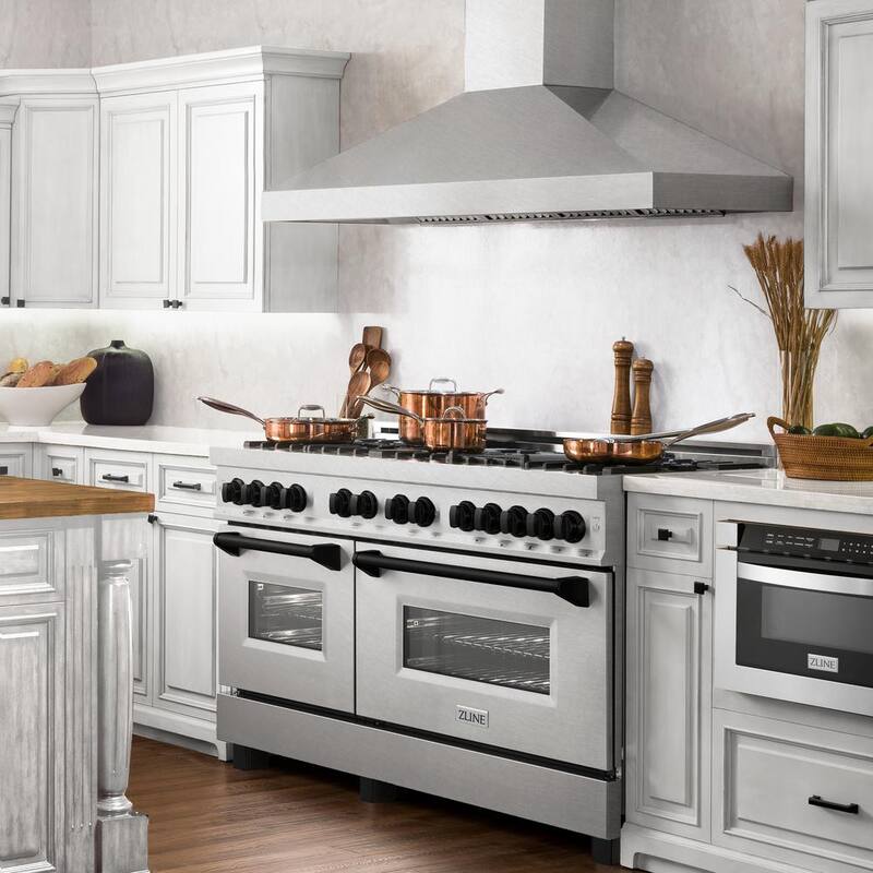 60 in. 9 Burner Double Oven Dual Fuel Range in Stainless Steel and Matte Black M645