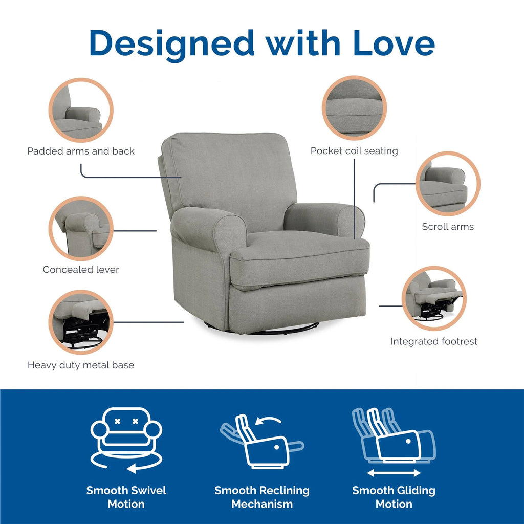 Gray Swivel Glider Recliner Chair E171041