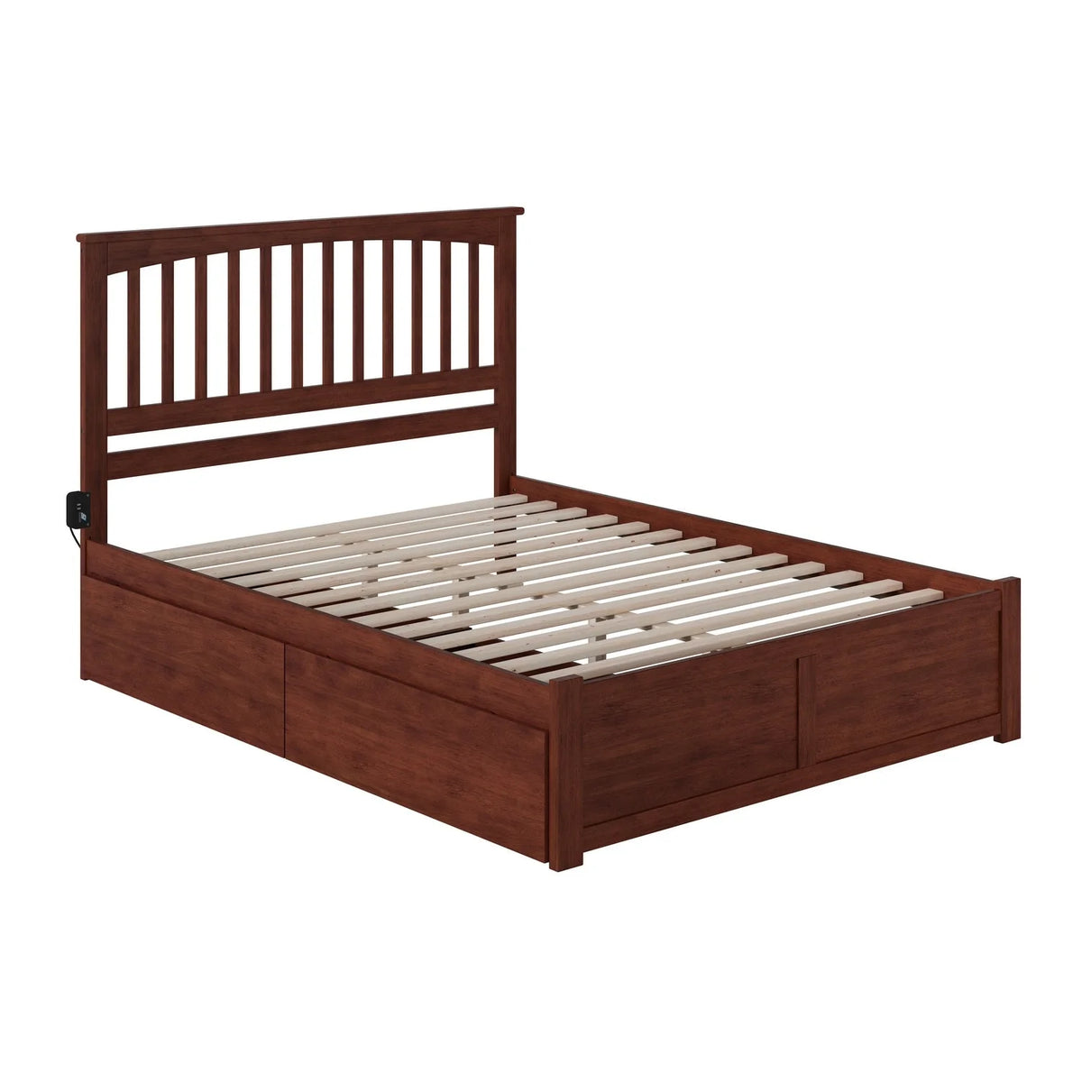 King Platform Bed with 2 Drawers in Walnut V901761
